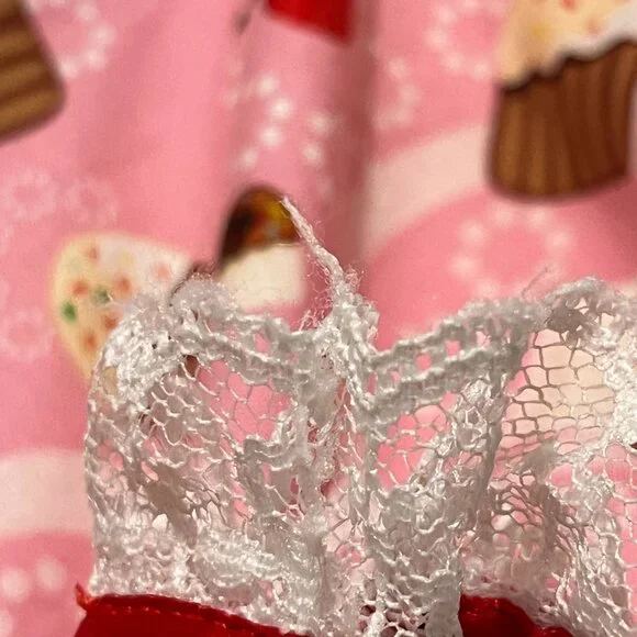 Handmade Womens Puff Sleeve Cupcake Dress S Pink Kawaii Coquette Harajuku Kitsch - Picture 6 of 6